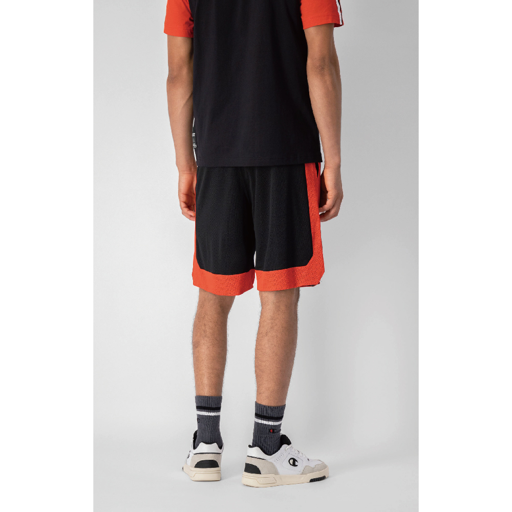 男款-LEGACY定番網眼籃球短褲-黑/紅（218698-KK002）