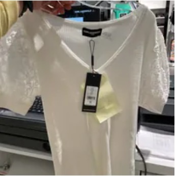 [S] KARL LAGERFELD PUFF SLEEVE RIBBED SWEATER,SOFT WHITE, L3ASS720-SW9 (SKL667)