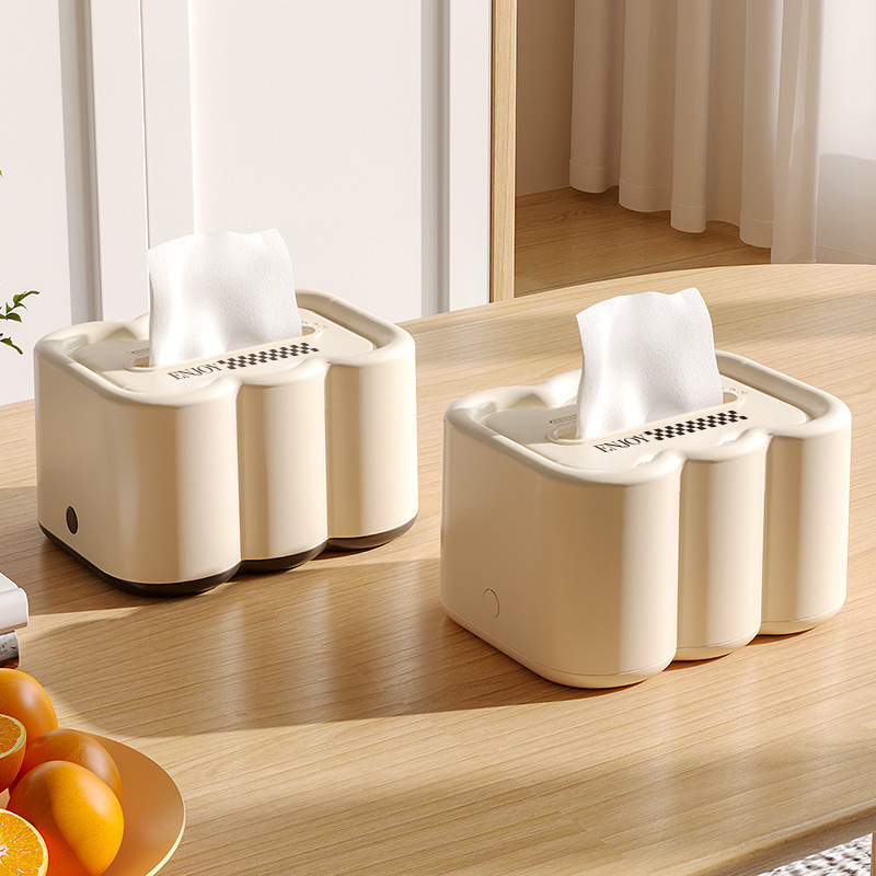 《2747》INS奶油風波浪紋紙巾盒