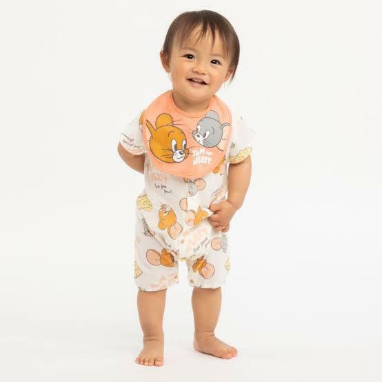 (現貨)🇯🇵日本直送 Tom and Jerry 連身+口水肩