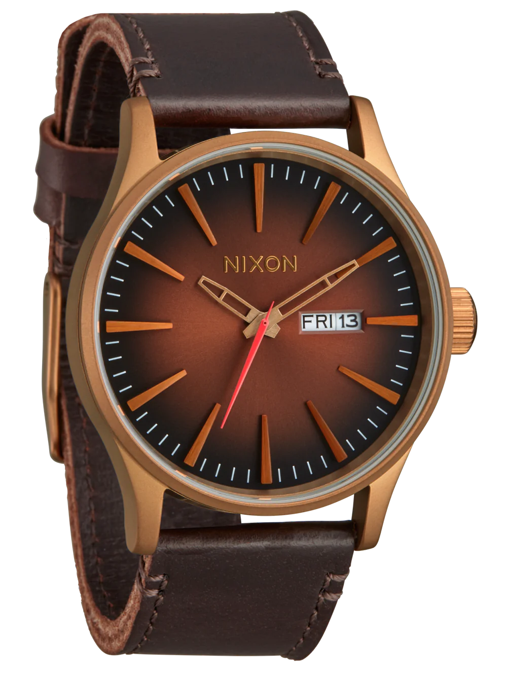 萬年鐘錶 - NIXON 尼克森  SENTRY SS 復古簡約皮革男錶  A105-5145  錶徑42MM