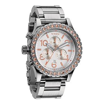 萬年鐘錶 - NIXON 尼克森 THE 42-20  CHRONO系列 繽紛仲夏晶鑽三眼計時腕錶  A037-1519  錶徑42MM