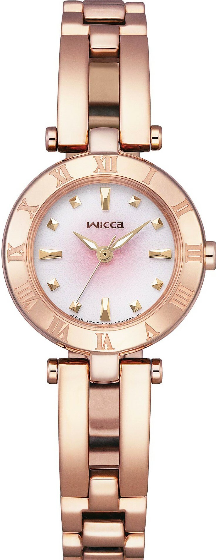 萬年鐘錶 - Citizen - Wicca   公主系列太陽能玫瑰金女錶  KP2-621-95  錶徑24MM