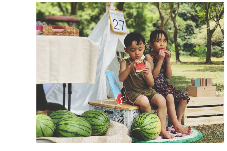 小青山舉辦的親子活動-西瓜游泳池派對