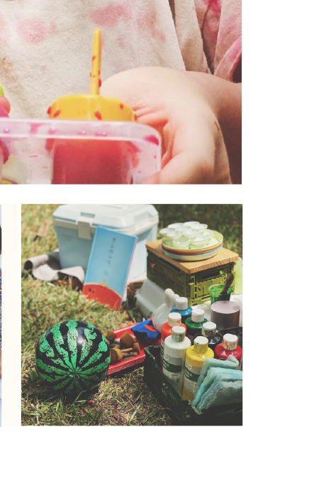 小青山舉辦的親子活動-草地上的西瓜繪畫派對