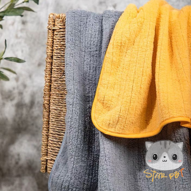 Super Absorbent Quick Drying Bath Towel (Grey/Yellow/Blue/Pink)