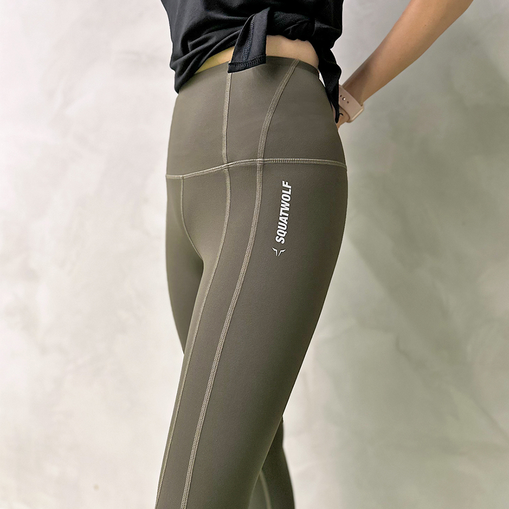SQUATWOLF Warrior 高腰緊身褲（橄欖綠）