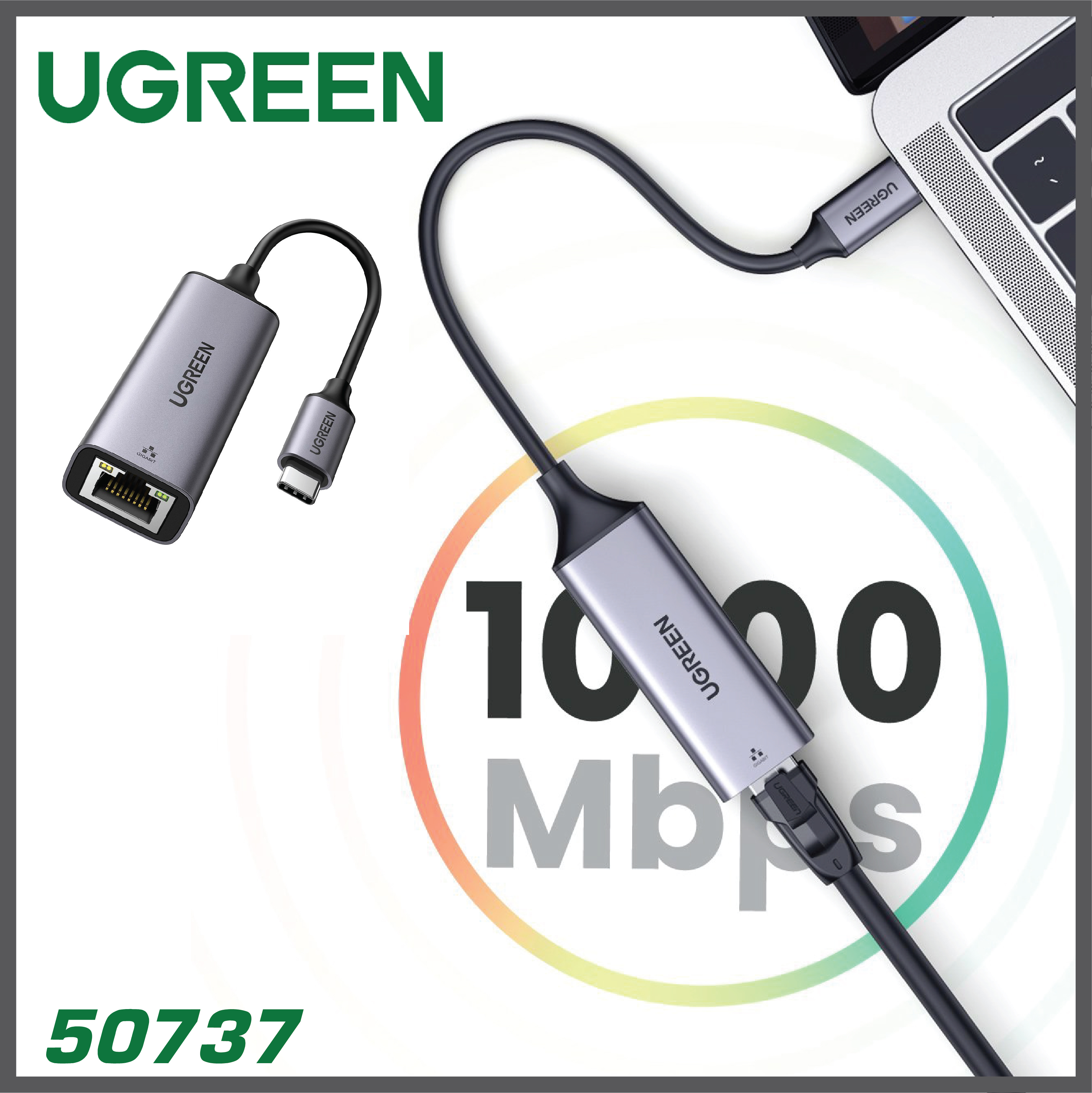 UGREEN - UG-50737 Type-C Type-C 轉 1000Mbps 千兆網咭