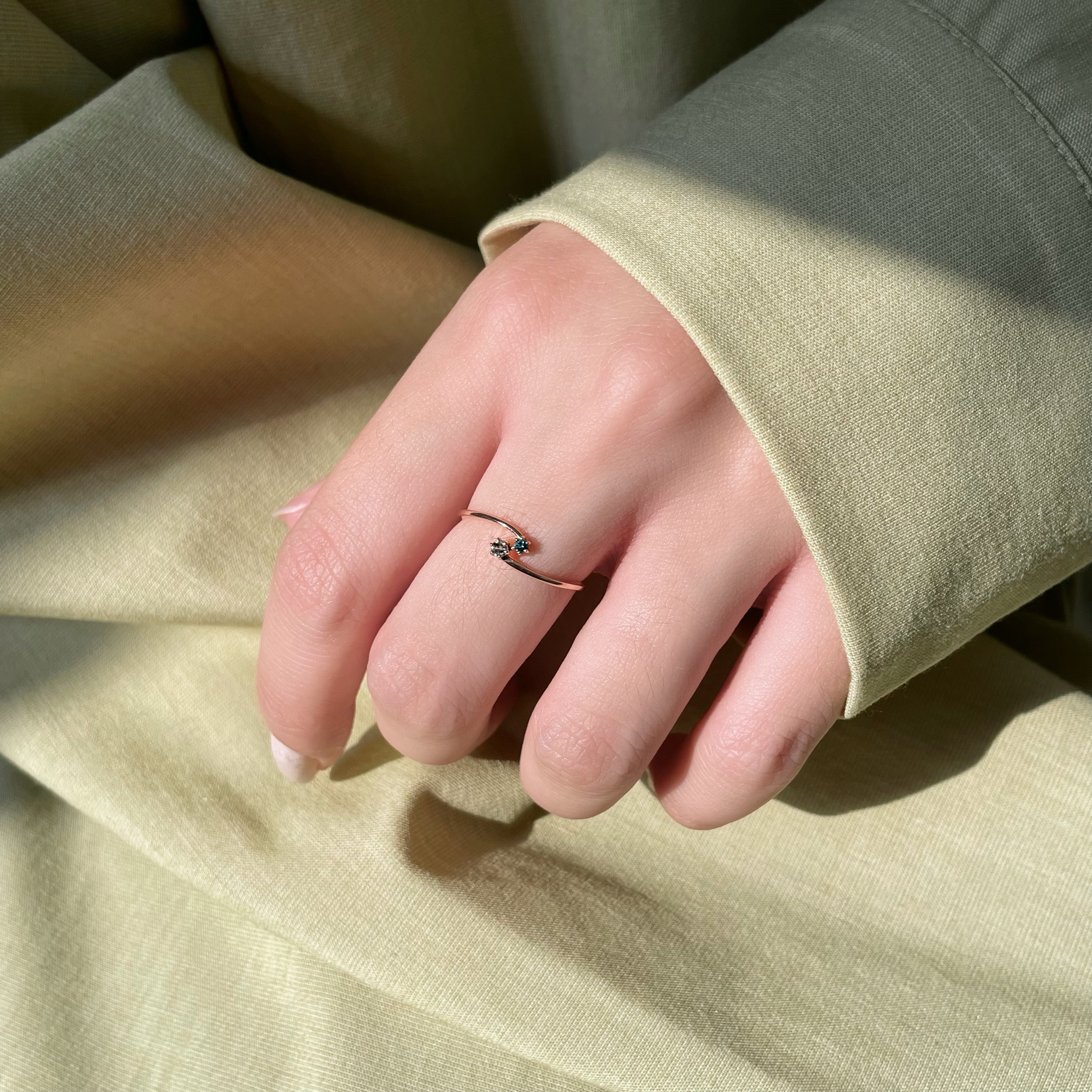 14k shooting star藍鑽戒指