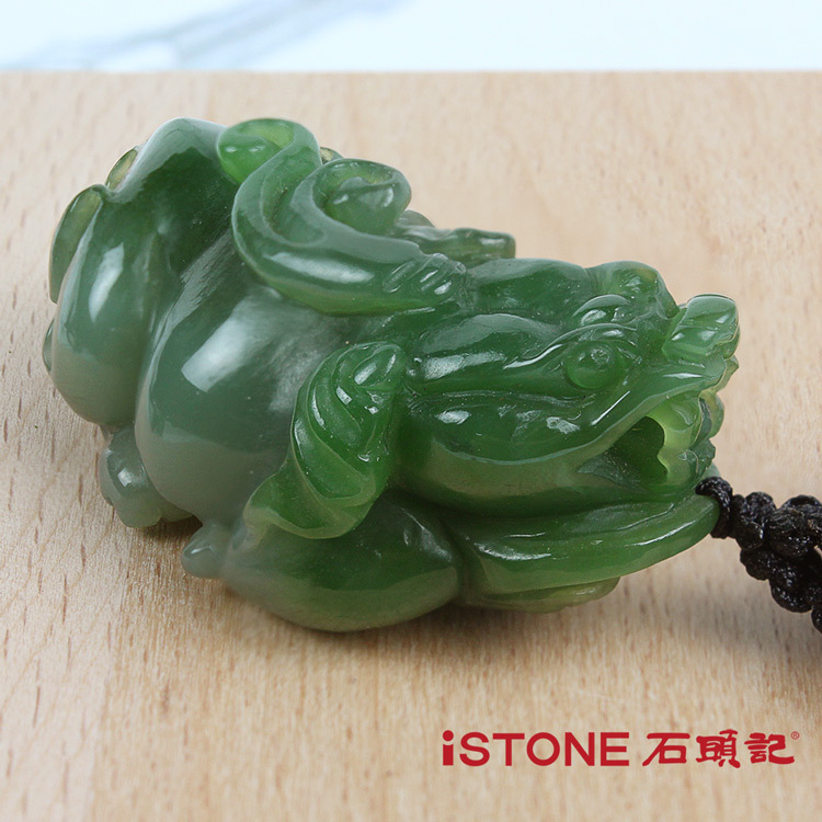 石頭記和田碧玉貔貅項鍊-財源滾滾(一對)-唯一典藏精品