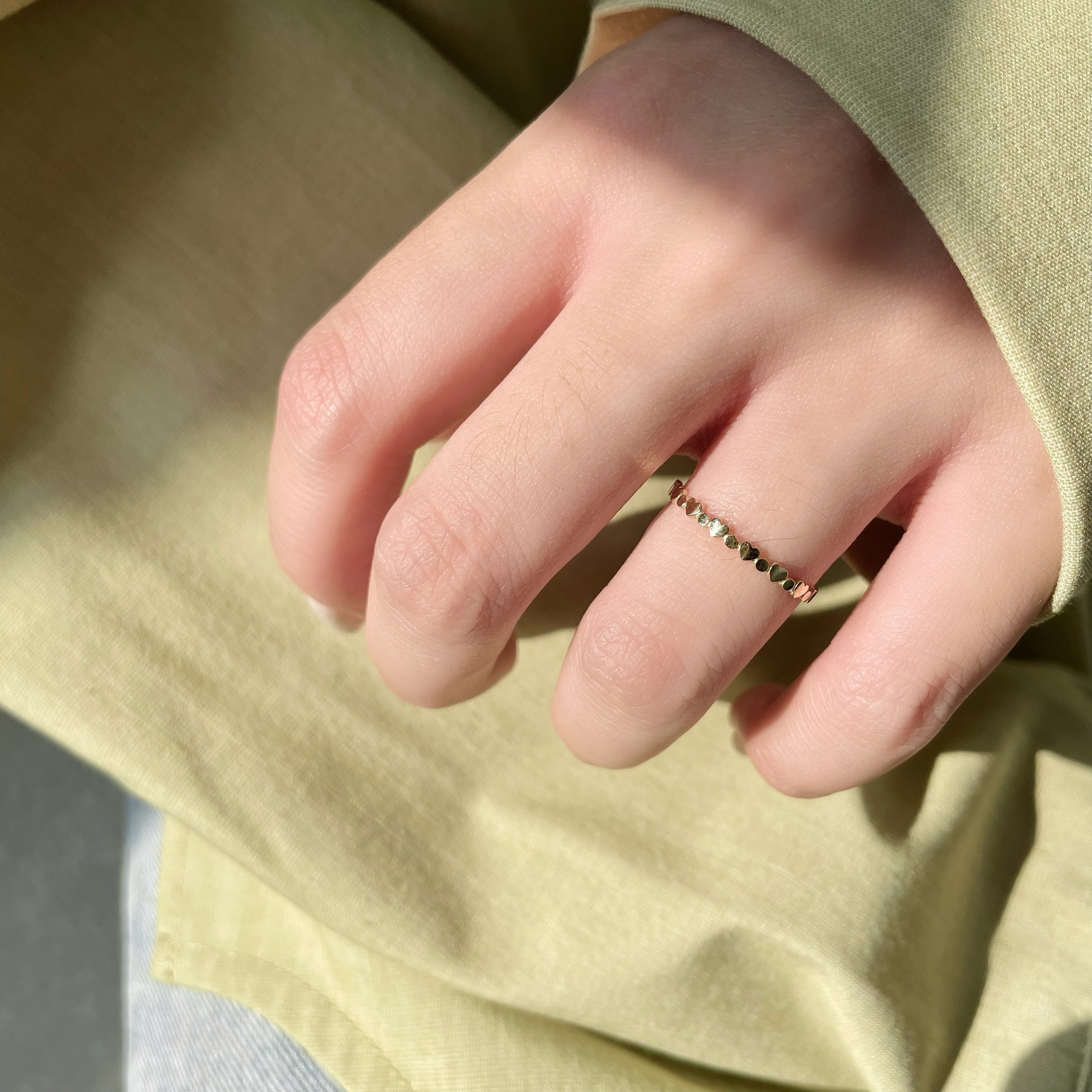 14k愛心小圓餅戒指