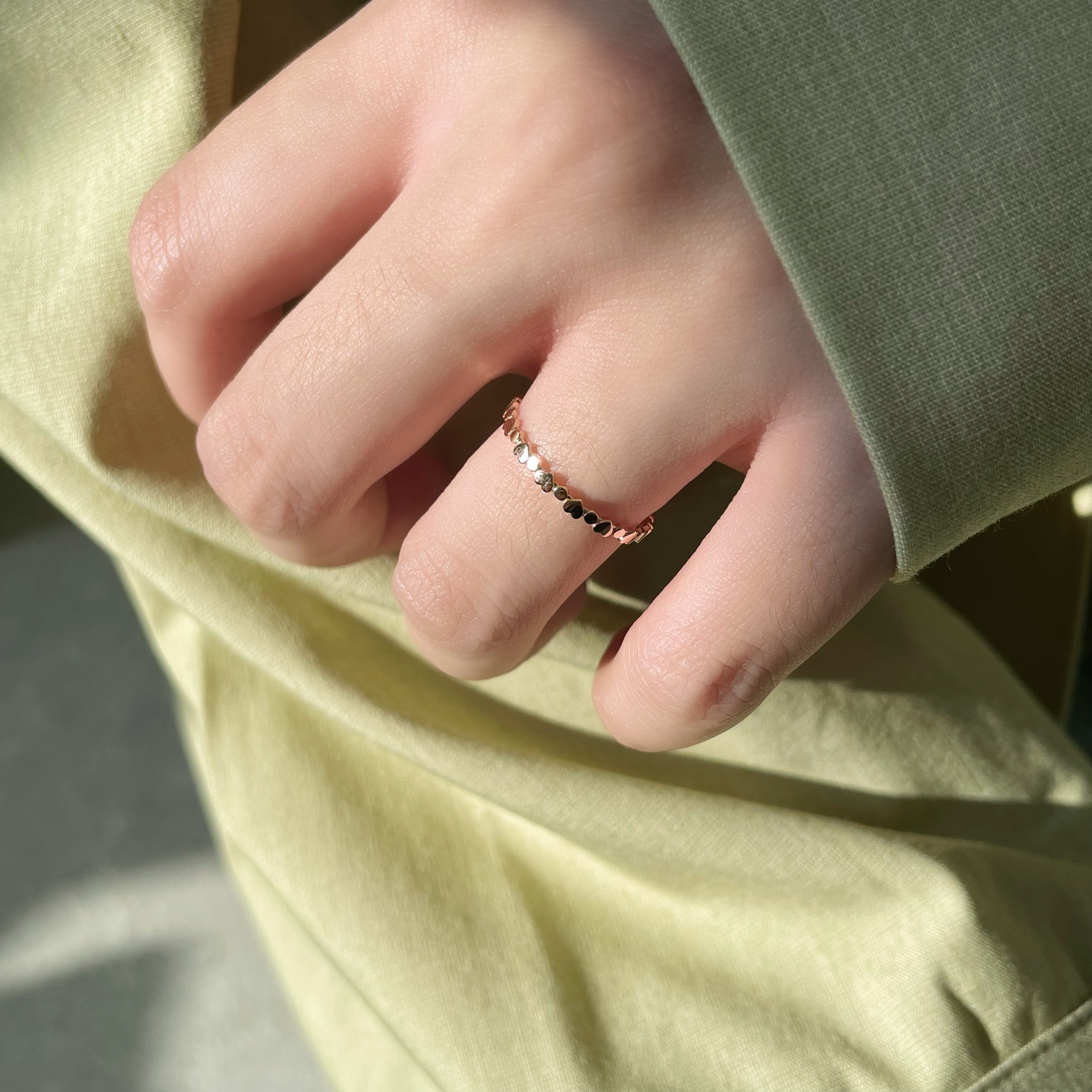 14k愛心小圓餅戒指