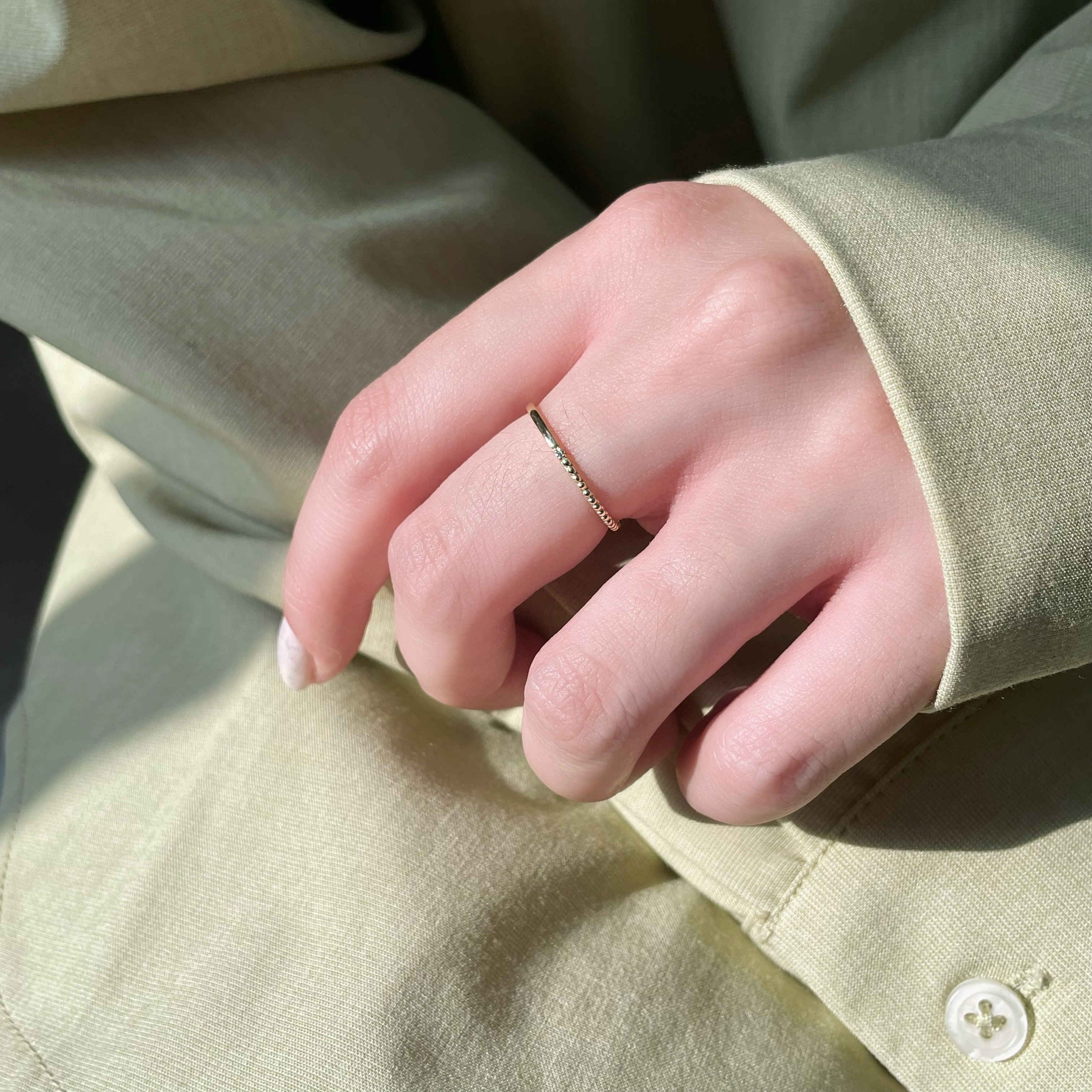 14k點點超迷你真鑽戒指