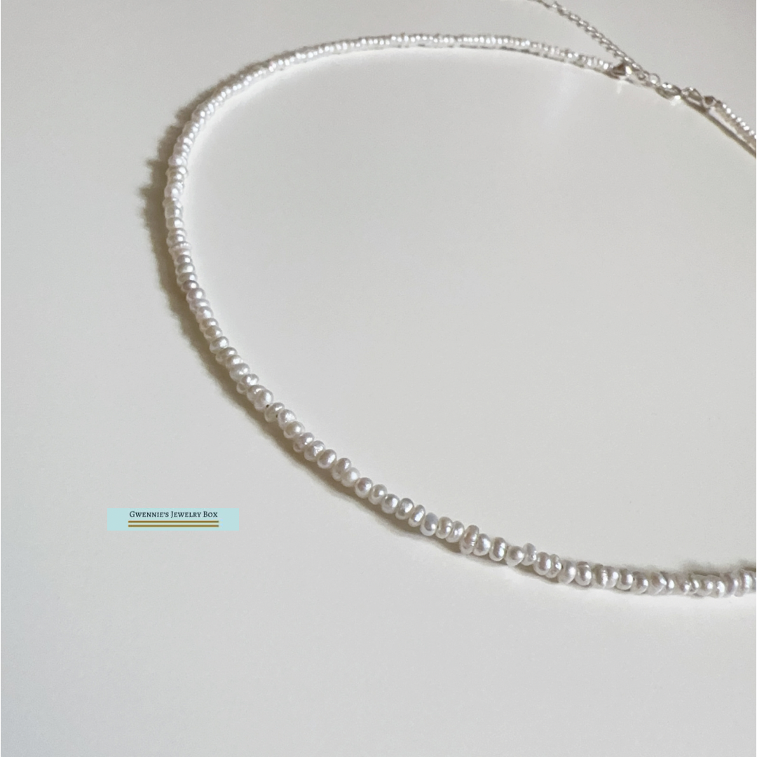 Baby / Mini Baby扁扁不規則珍珠項鍊