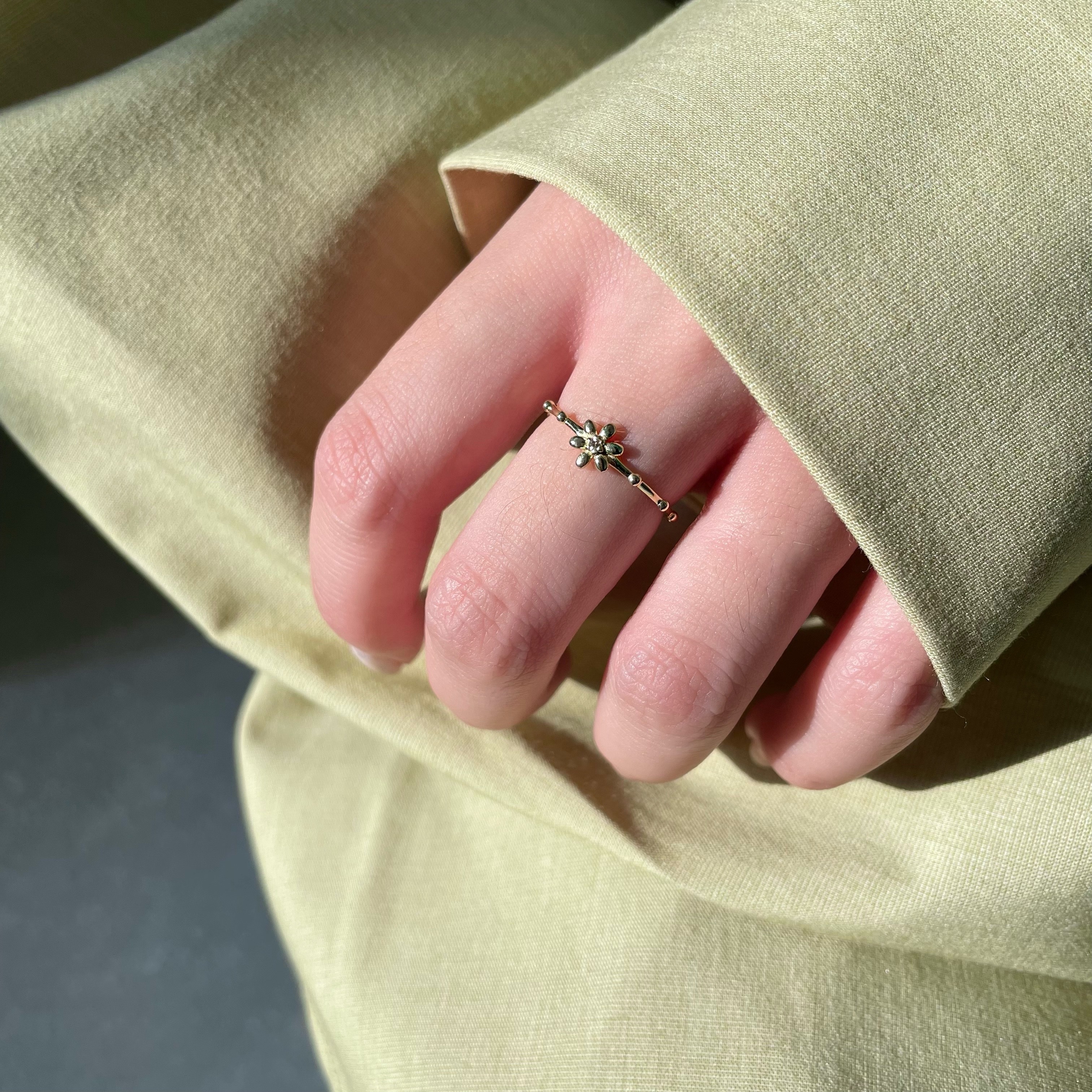 14k點點Daisy真鑽戒指