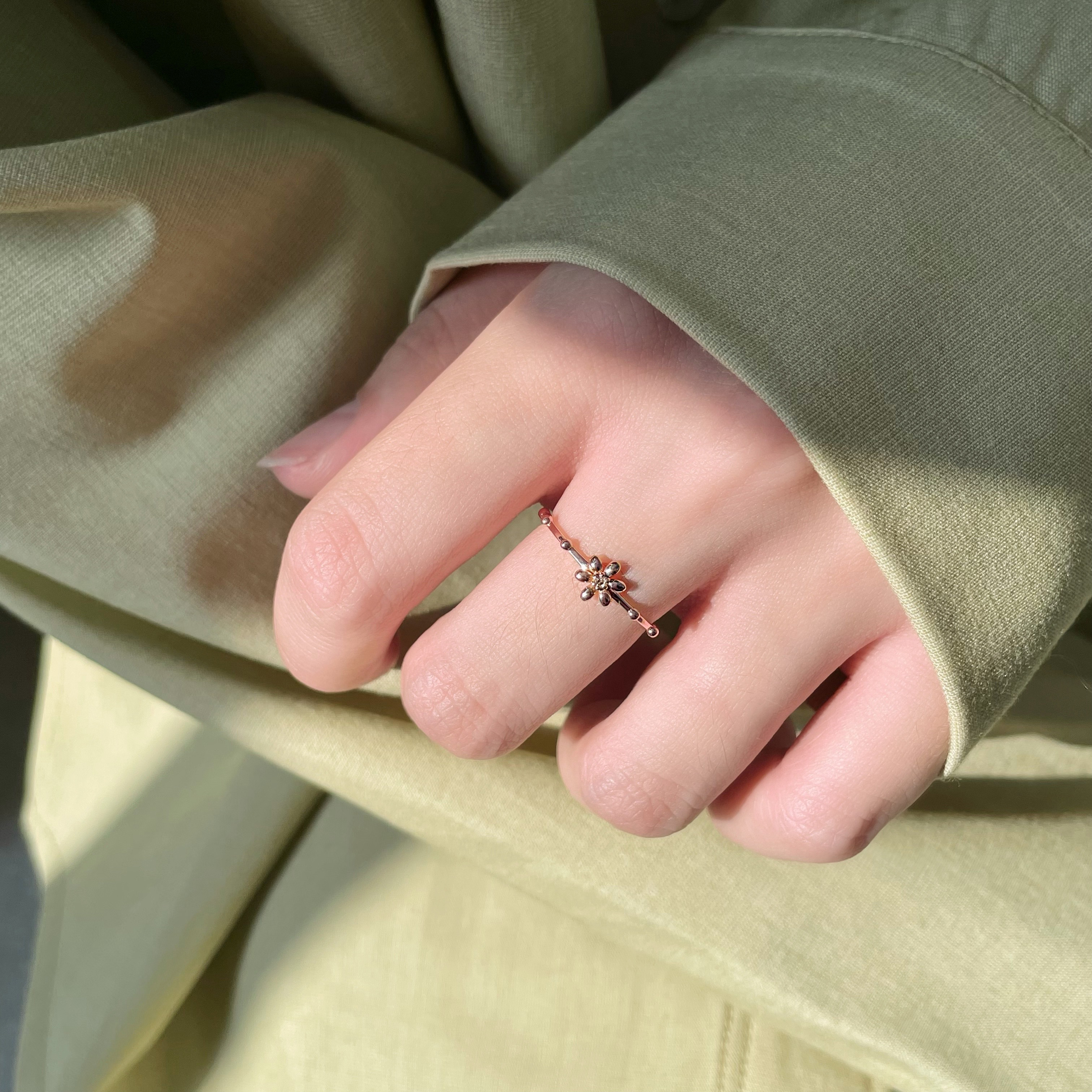 14k點點Daisy真鑽戒指