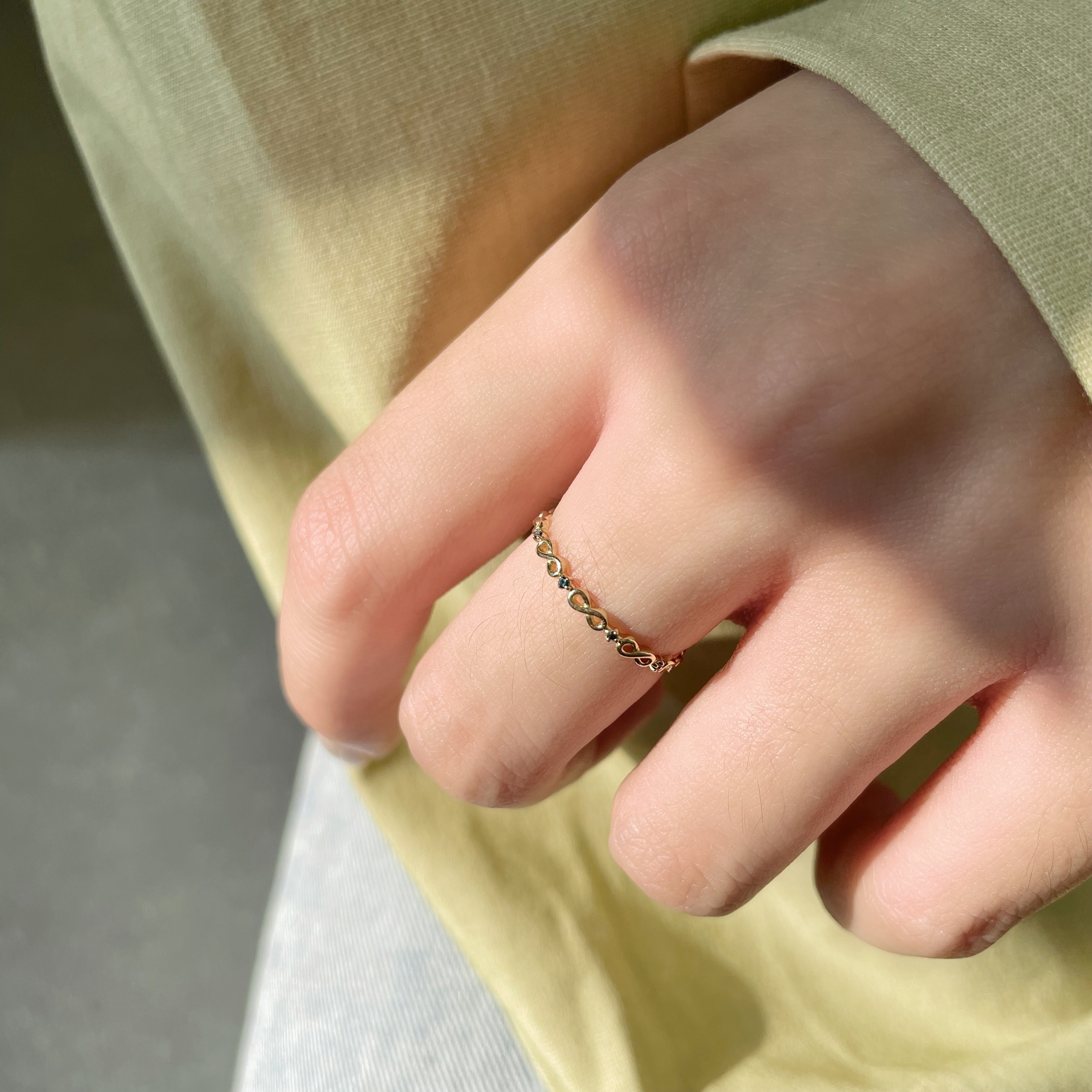 14K 無限藍鑽戒指