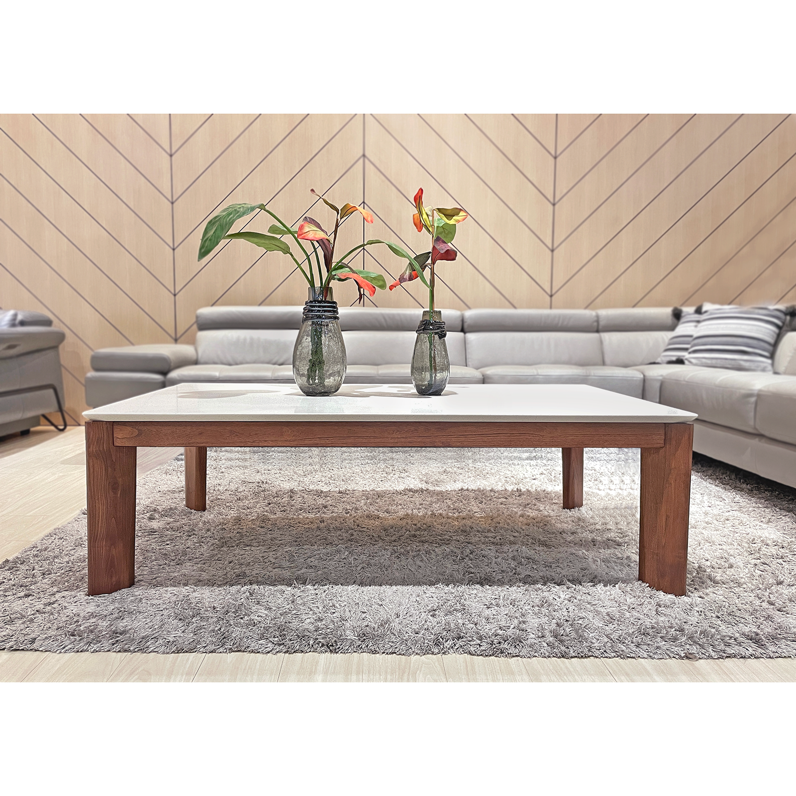 Slice 白石英石長方几〔CB368SWB〕