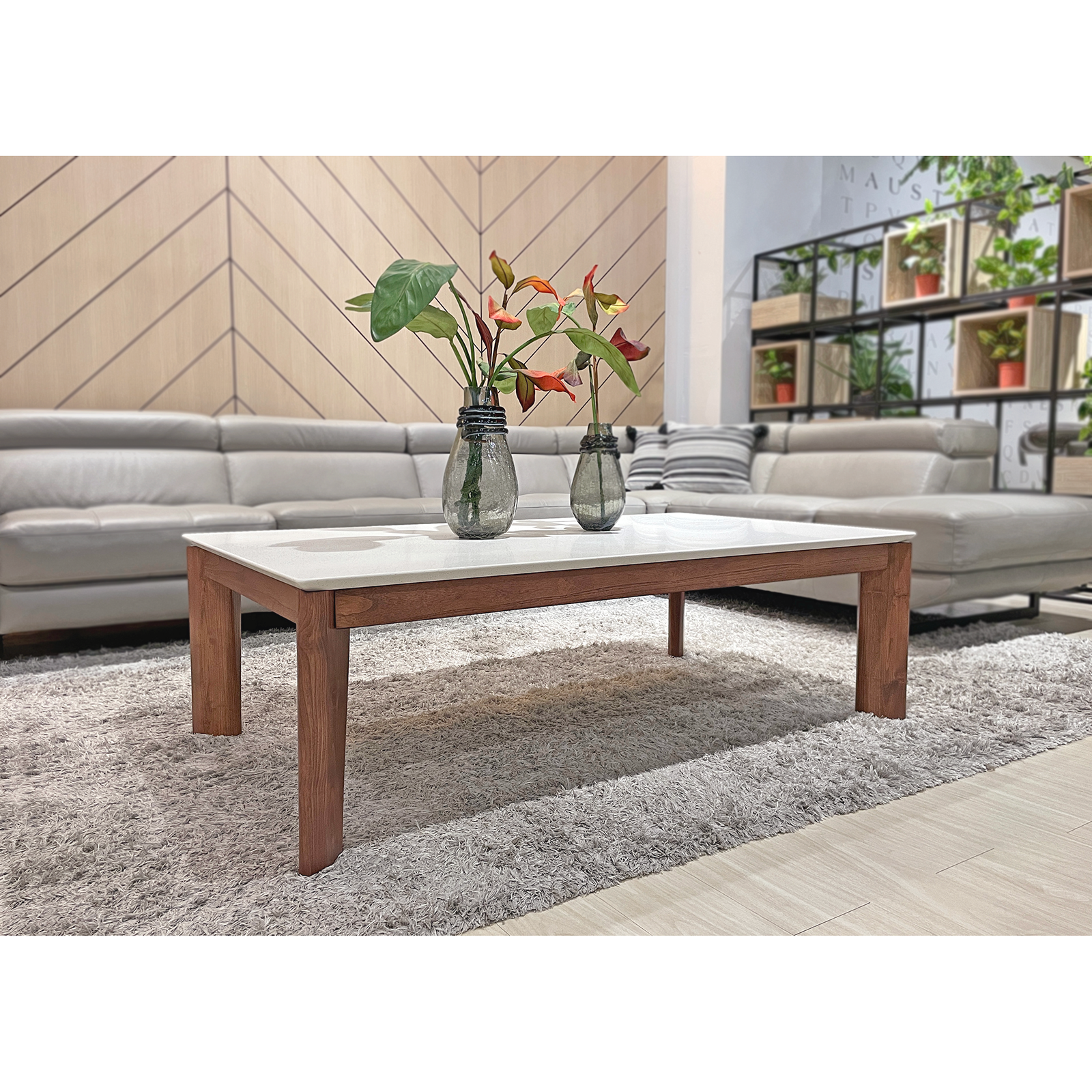 Slice 白石英石長方几〔CB368SWB〕