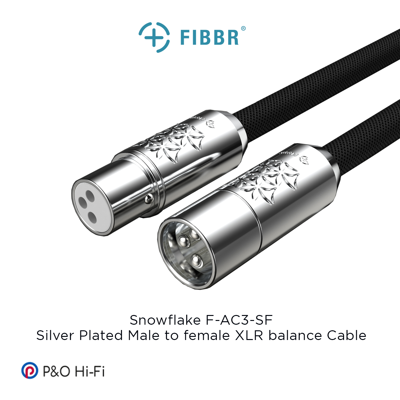 FIBBR Snowflake 鍍銀 XLR 平衡訊號線 F-AC3-SF (一對)