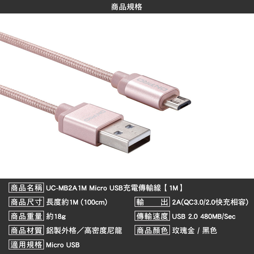 ONPRO Micro USB充電傳輸線