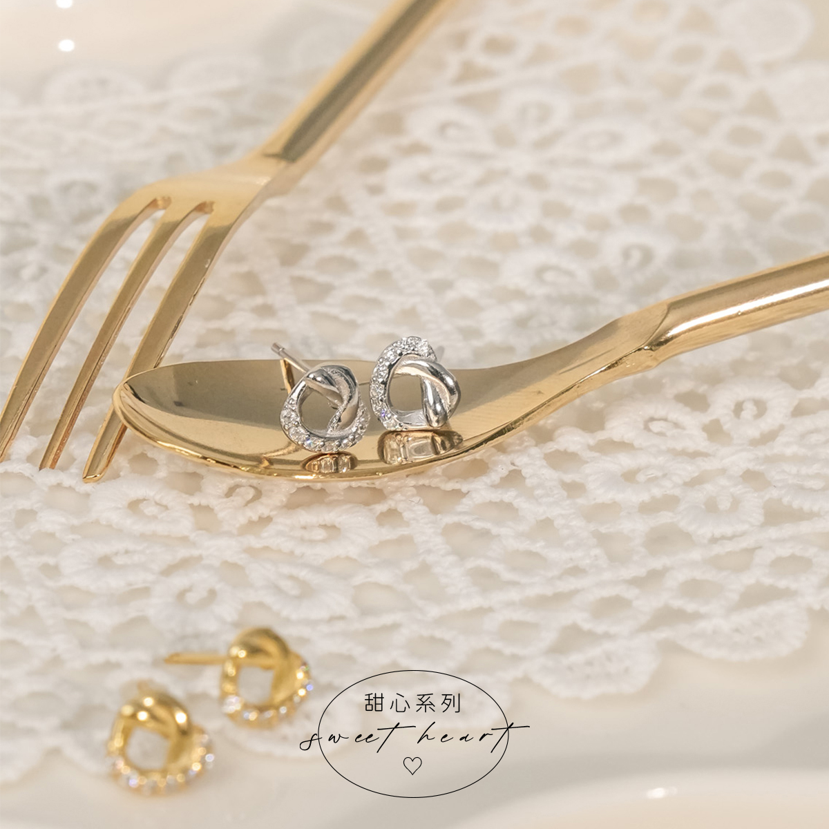 E274  璀璨心光 ｜ 純銀耳環