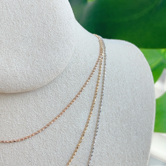 18K金日本製豆豆伸縮項鍊 - 針尾款