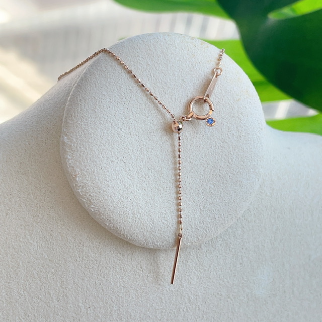 18K金日本製豆豆伸縮項鍊 - 針尾款