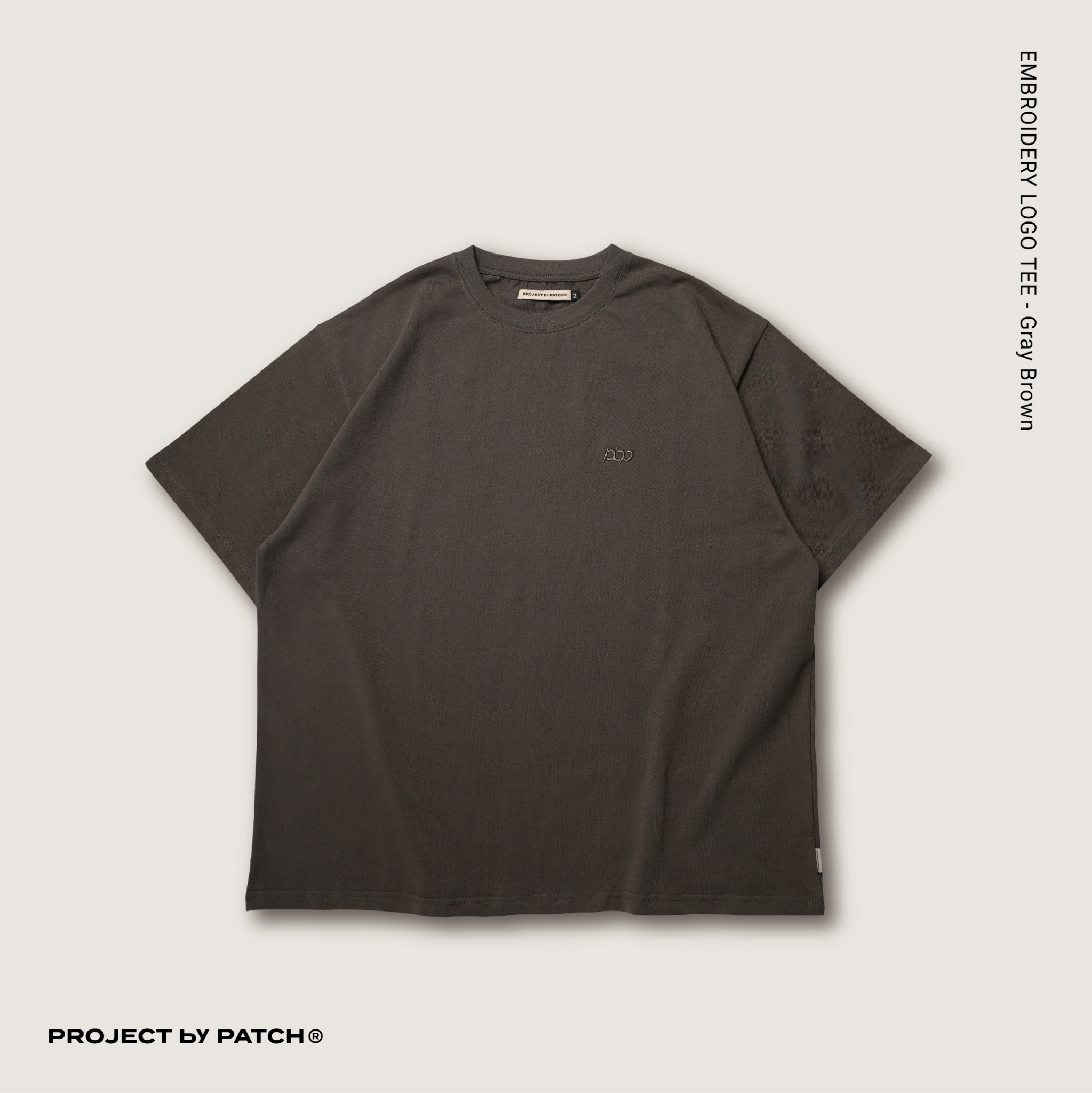 P.B.P - Embroidery Logo Tee - Gray Brown