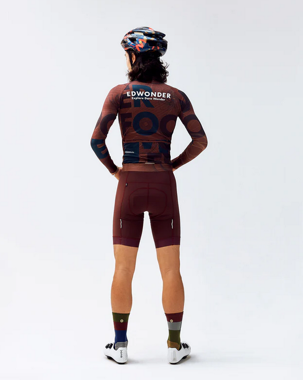 EdWonder Wonderfool Infinite Bib Shorts - Burgundy Brown (Men & Women)