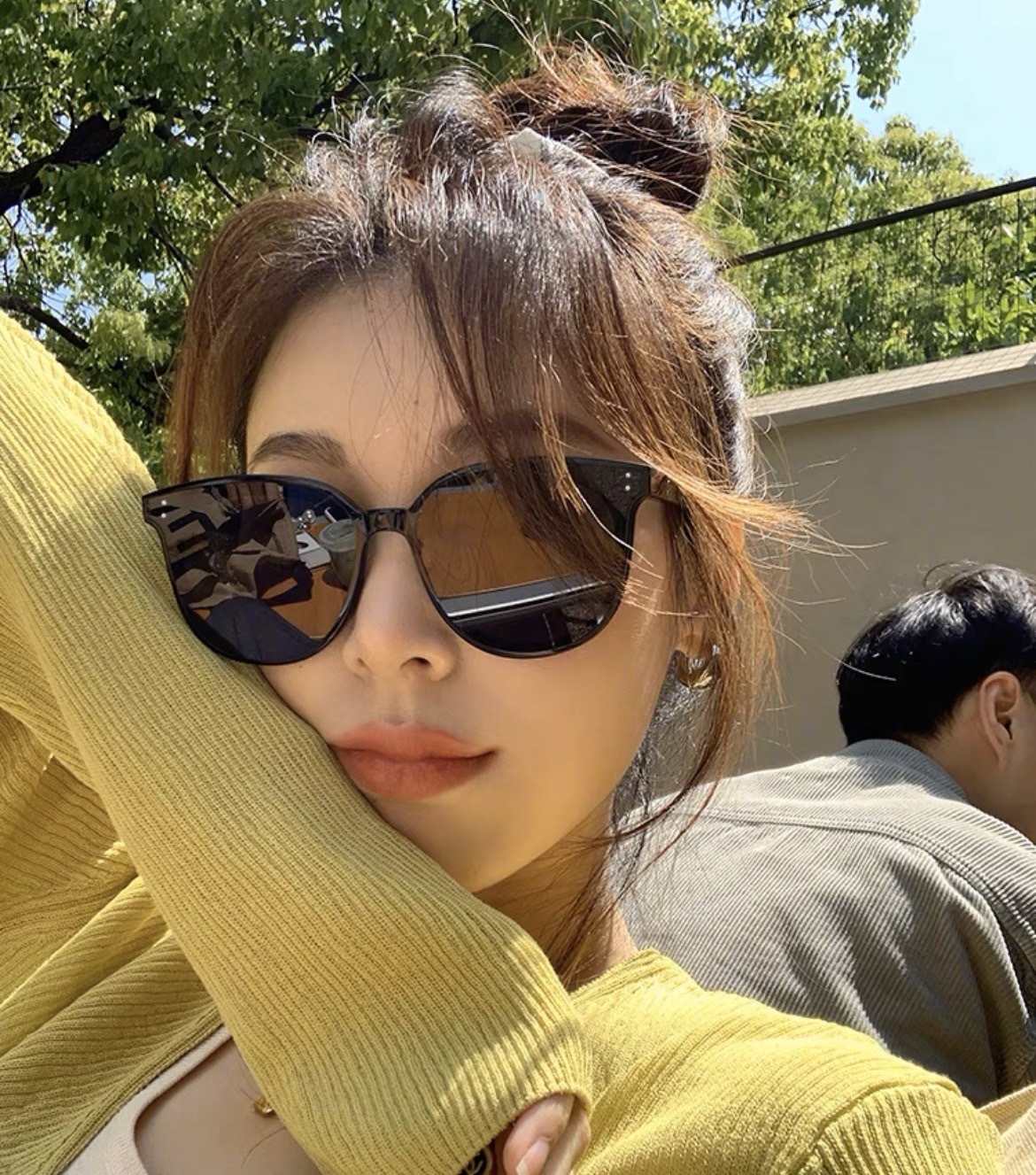 摺疊TR輕巧雙點墨鏡(附馬卡龍眼鏡包)/四色