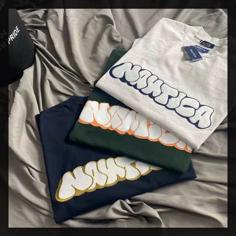 長谷川NAUTICA JAPAN × STACKS 藝術家聯名款 塗鴉發泡 貼布刺繡字母短袖T恤