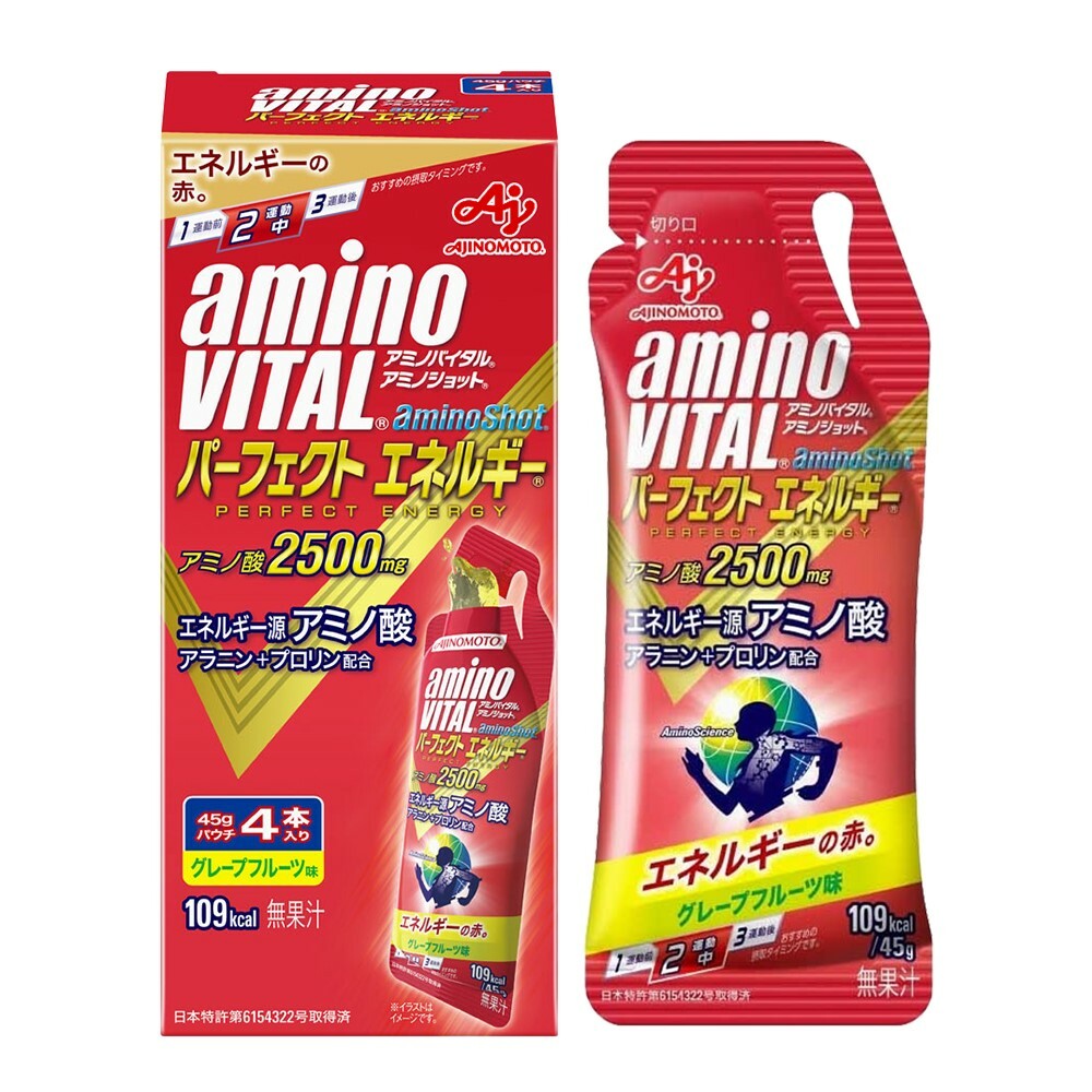 日本味之素aminoVITAL 【aminoShot】 胺基酸能量飲 (45公克x4包裝)