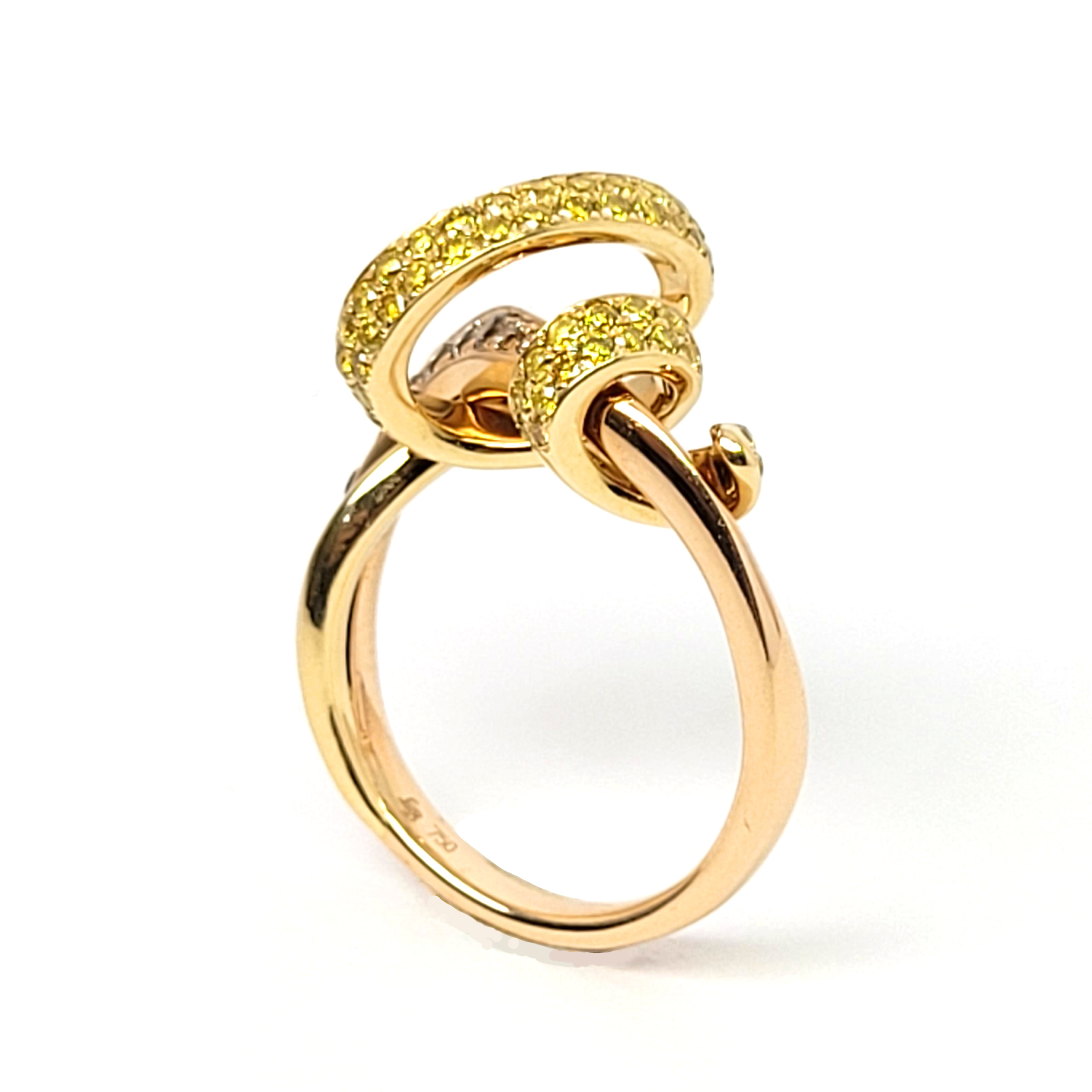 18K玫瑰金及18K黃金天然鑽石戒指