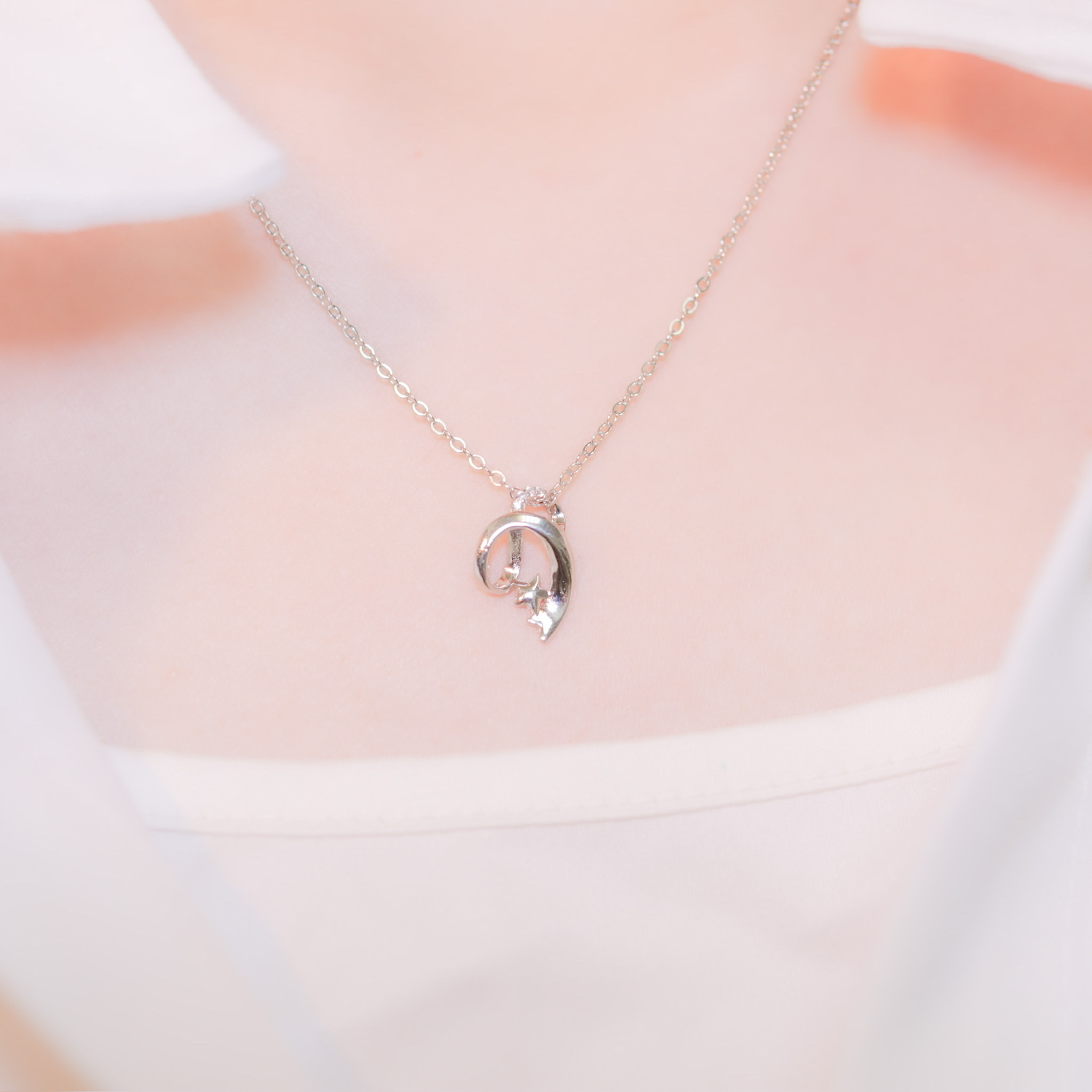 | 925純銀・白金 | 星星小徑項鍊 | NE0811 |