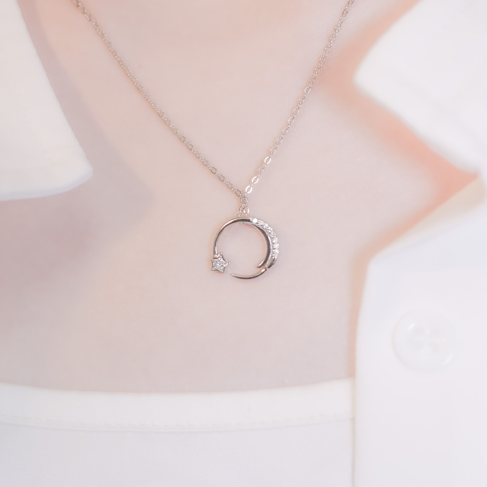 | 925純銀・白金 · 玫瑰金| 星劃項鍊（銀/玫瑰金） | NE0843 |