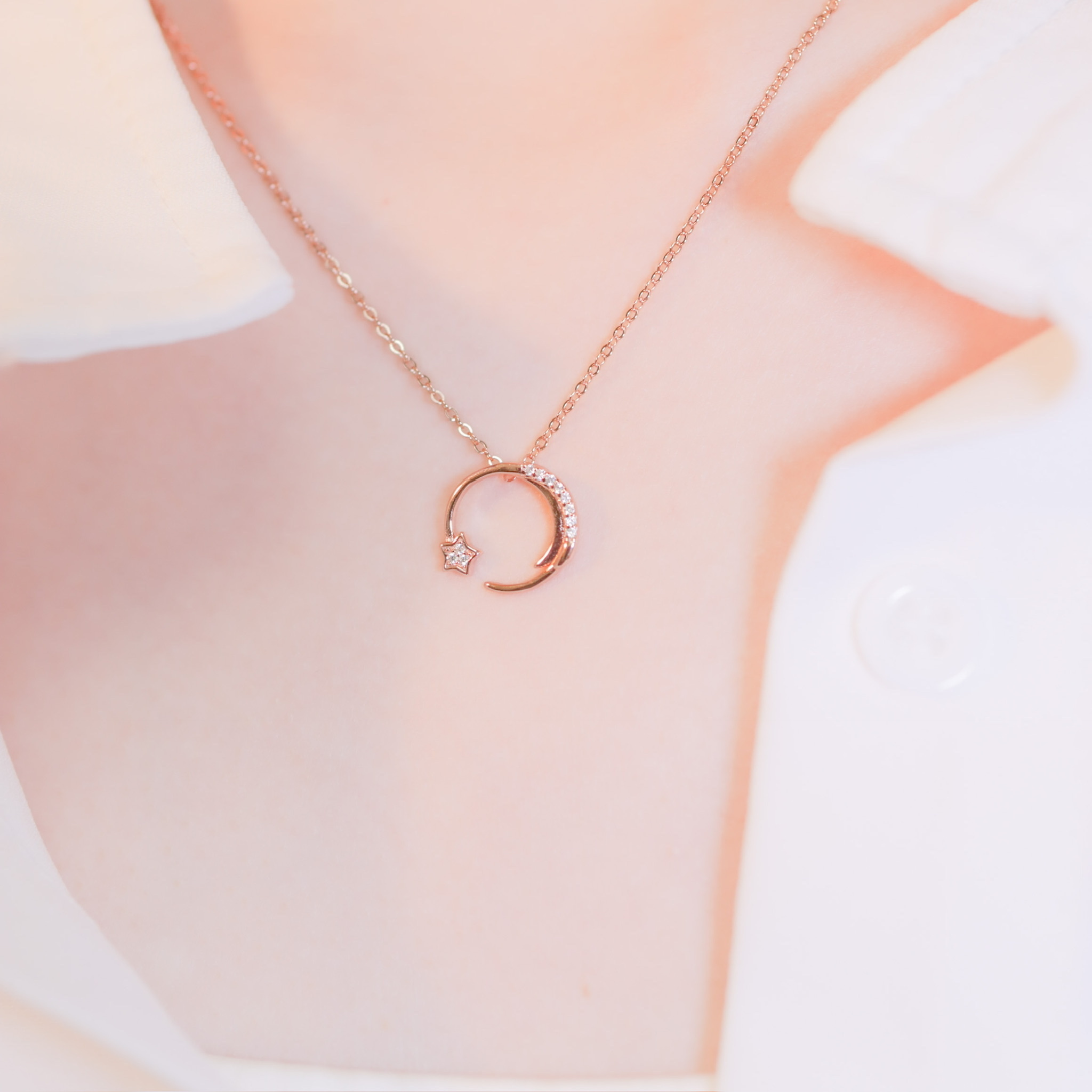 | 925純銀・白金 · 玫瑰金| 星劃項鍊（銀/玫瑰金） | NE0843 |