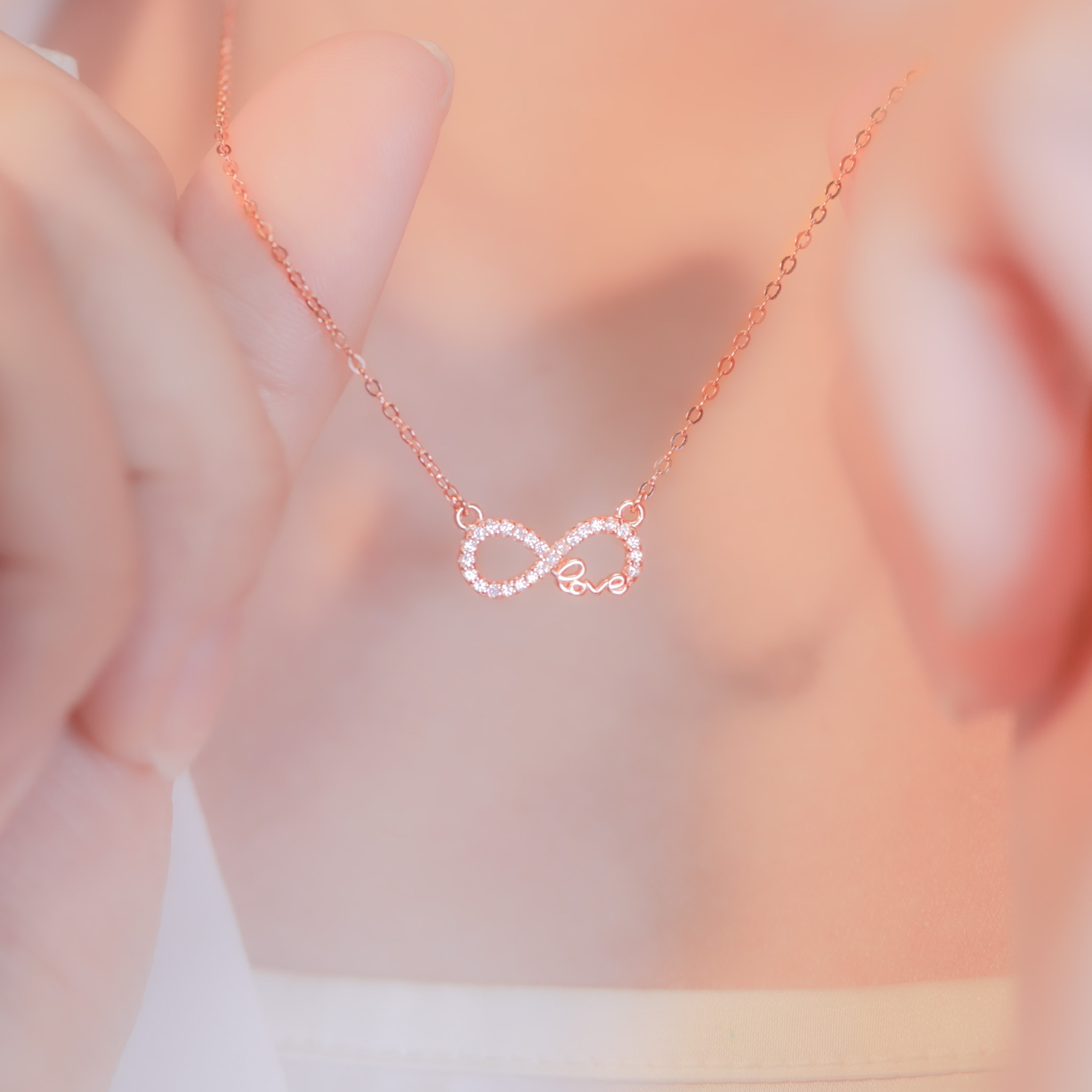 | 925 Silver・White Gold・Rose Gold | Forever Lasting Love Necklace（Silver / Rose Gold） | NE0744 |