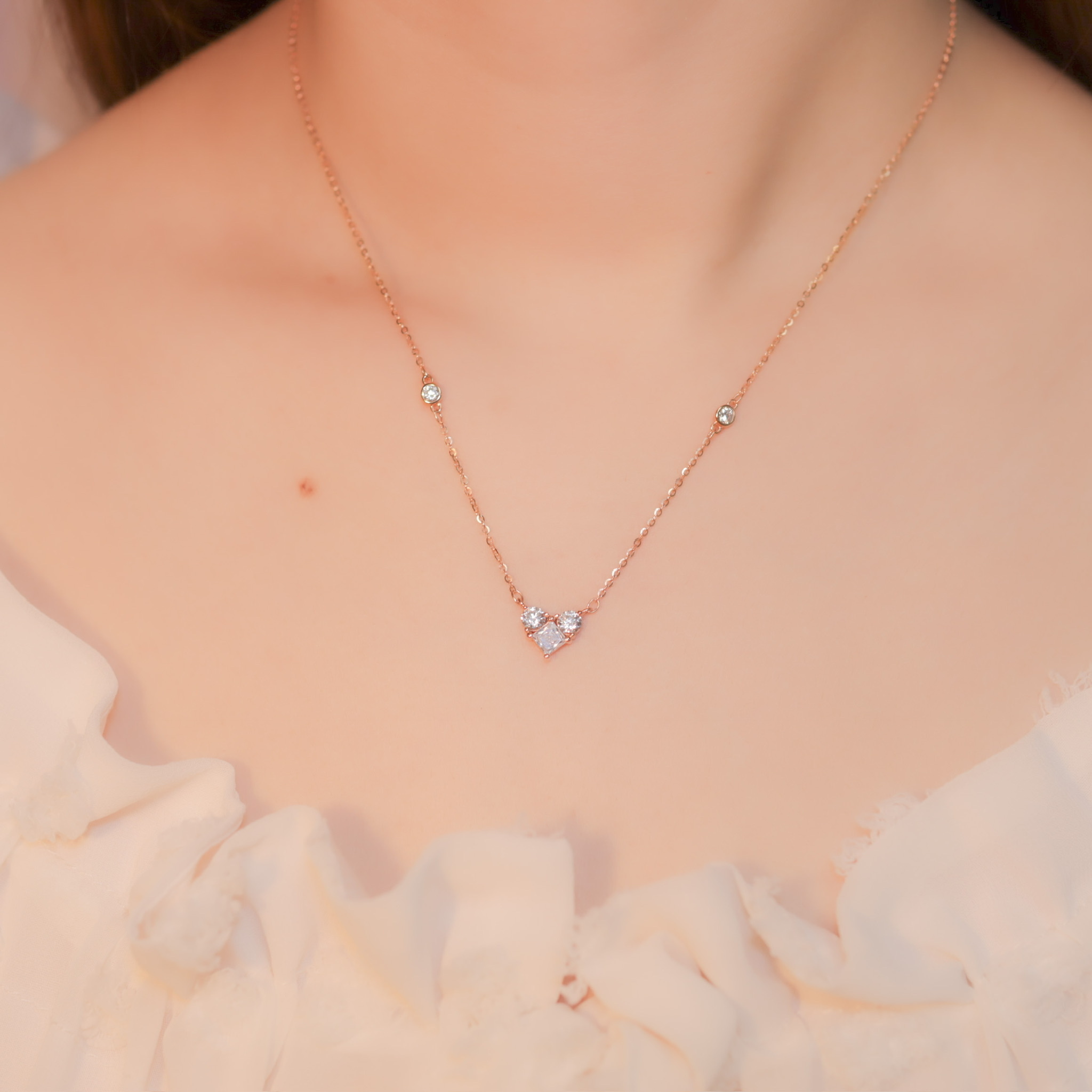 | 999足銀・ 玫瑰金  | 專心愛你項鍊 | NE0767 |