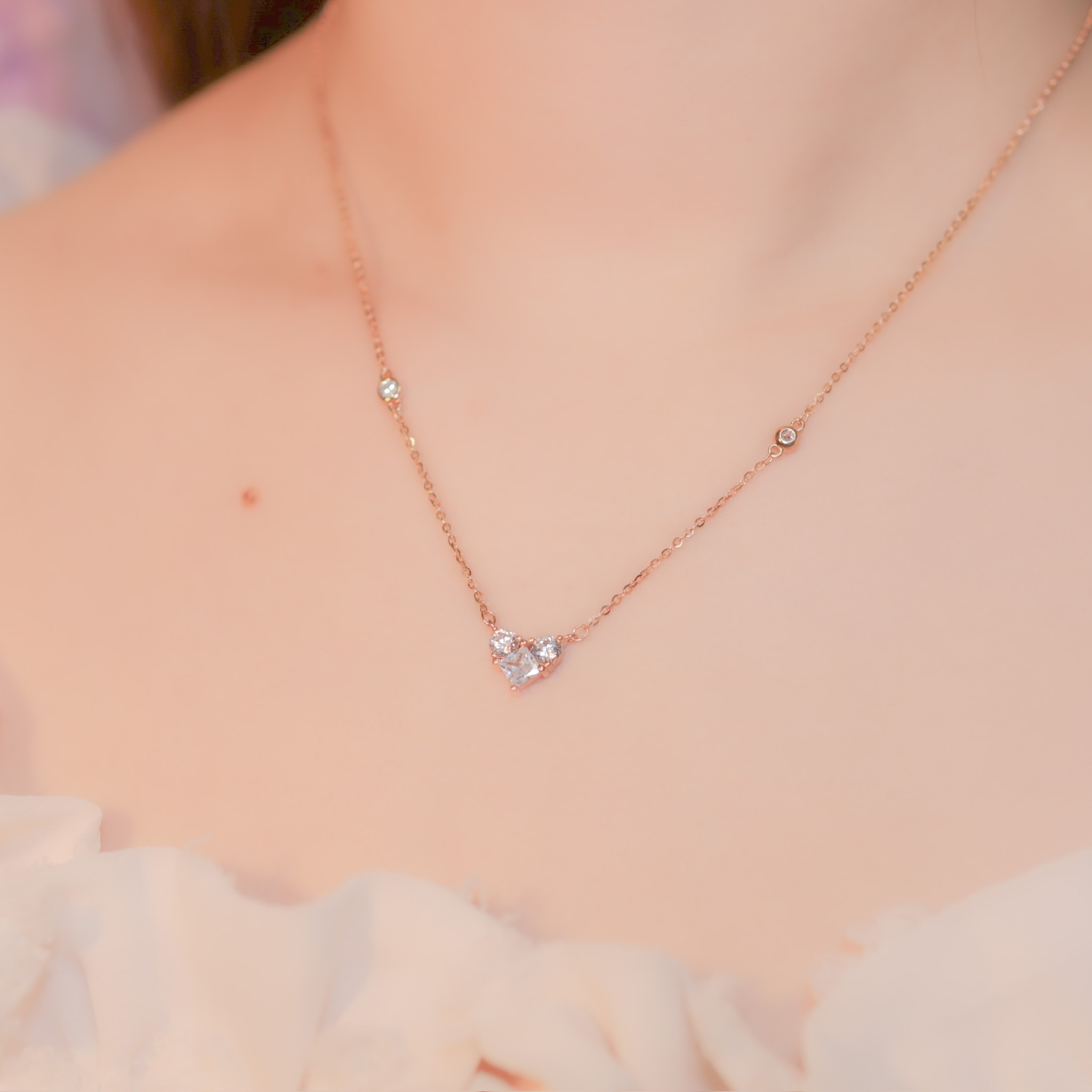 | 999足銀・ 玫瑰金  | 專心愛你項鍊 | NE0767 |