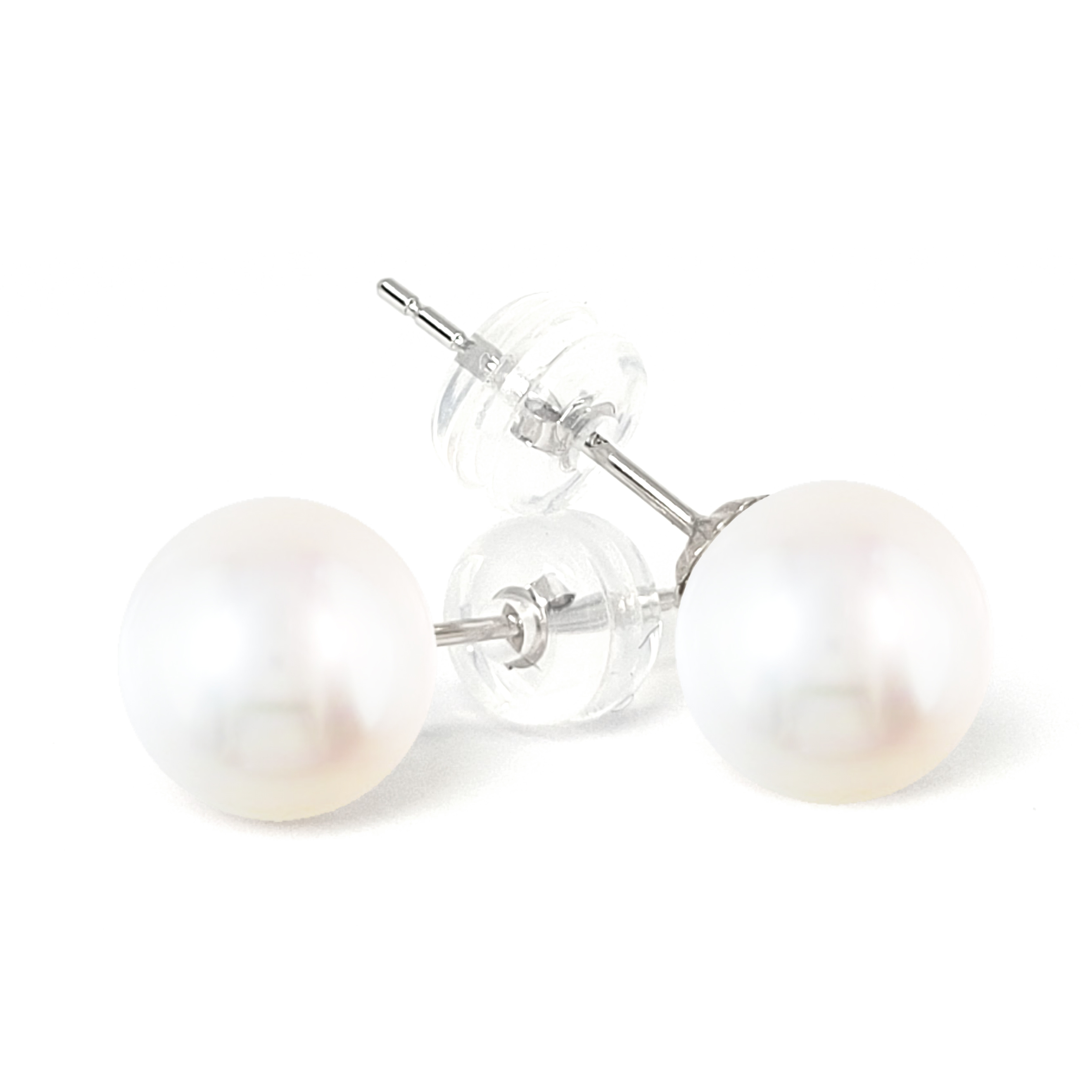 18K白金珍珠耳環