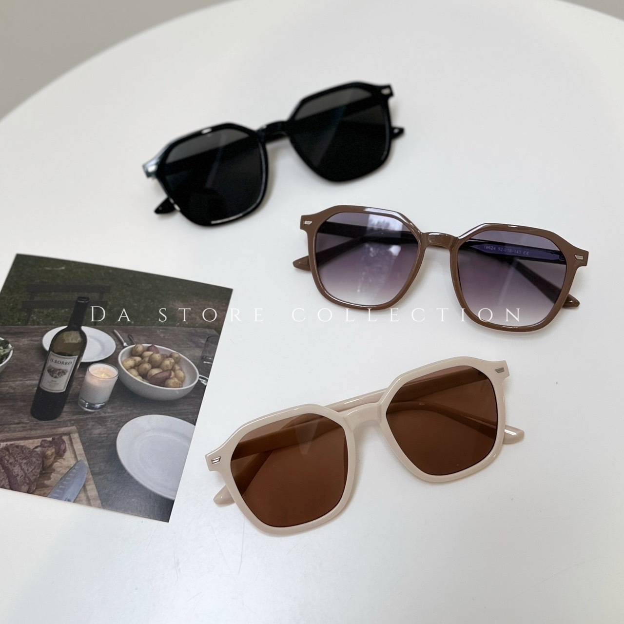 S19624韓系多角膠框墨鏡/四色