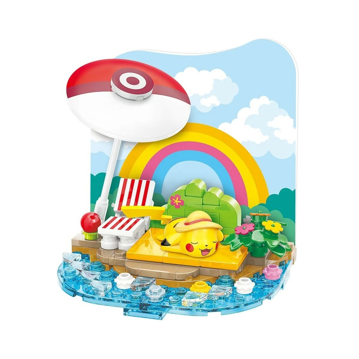 Qman 寶可夢小場景積木 比卡超的日光浴