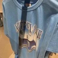 [S] ADLV A EMBLEM RETRO POSTER SHORT SLEEVE T-SHIRT,BLUE, ADLV23SS-SSAERP-BLU (SAV185)