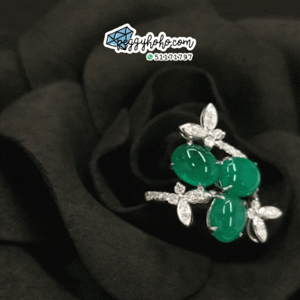 18K White Gold 4.43ct Emerald and Diamond Ring
