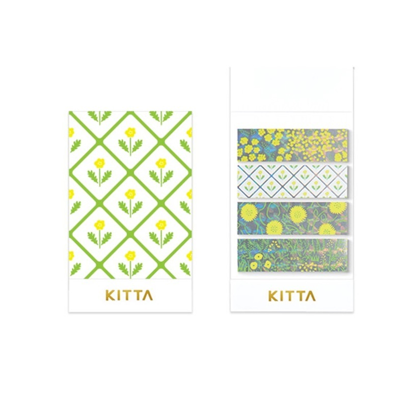 KITTA隨身攜帶和紙膠帶 鐳射款 玻璃紙_花(KITP004)