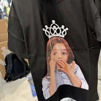 [S] ADLV BABY FACE TIARA SHORT SLEEVE T-SHIRT,BLACK, ADLV18SS-SSBKBF-TIA (SAV197)