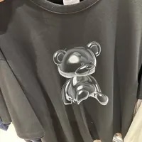 [S] ADLV BEAR PRINT SHORT SLEEVE T-SHIRT,BLACK, ADLV23SS-SSAMTB-BLK (SAV198)