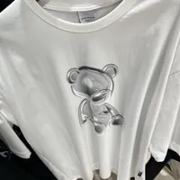 [S] ADLV BEAR PRINT SHORT SLEEVE T-SHIRT,WHITE, ADLV23SS-SSAMTB-WHT (SAV199)