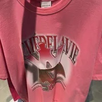 [S] ADLV A EMBLEM RETRO POSTER SHORT SLEEVE T-SHIRT,PINK, ADLV23SS-SSAERP-PNK (SAV200)